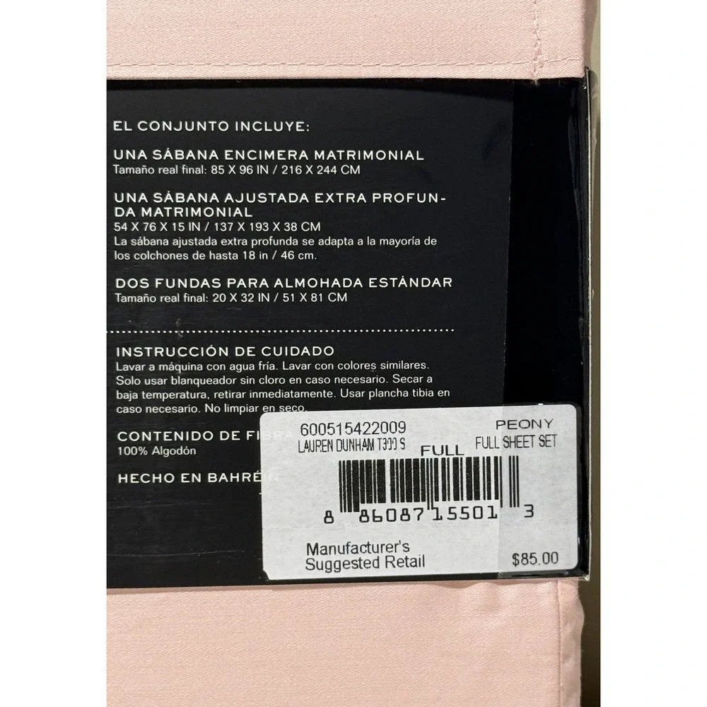 Lauren Ralph‎ Lauren Pastel Peony Pink Full 4 Piece Sheet Set - New